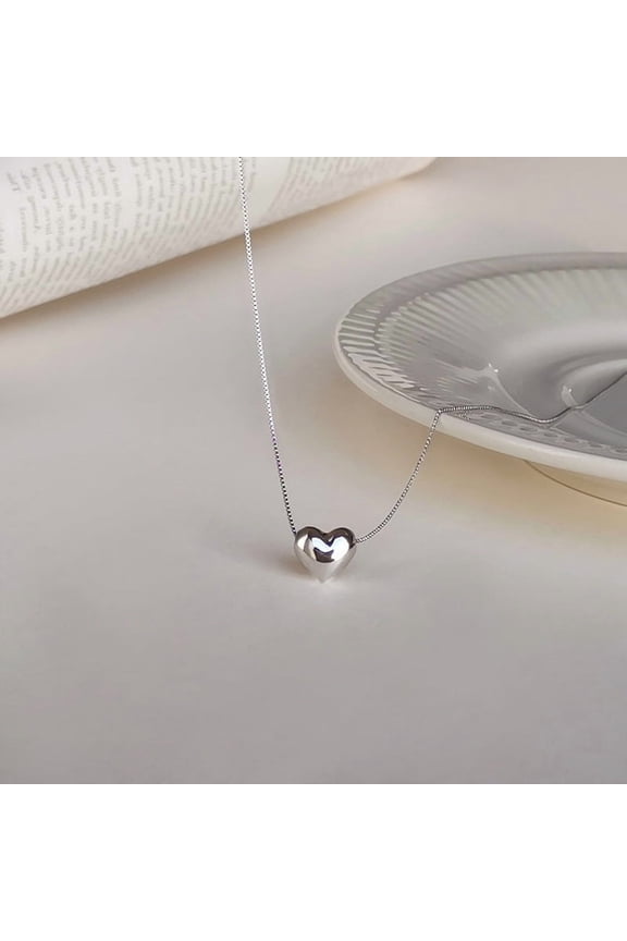 925 sterling silver love necklace women's niche design high-end luxury light heart-shaped clavicle chain simple temperament necklace