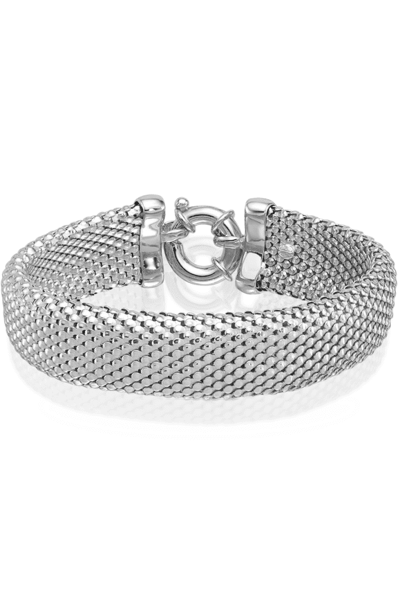 925 sterling silver mesh cubetto omega snake chain bracelet