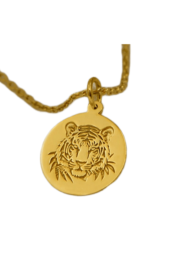 925 sterling silver necklace 22-26mm|18 inch chain|tiger pendant handmade animal necklace|unique tiger jewelry for men or women|engraved charm|christmas|gold plating handmade jewelry |SRPG_01876