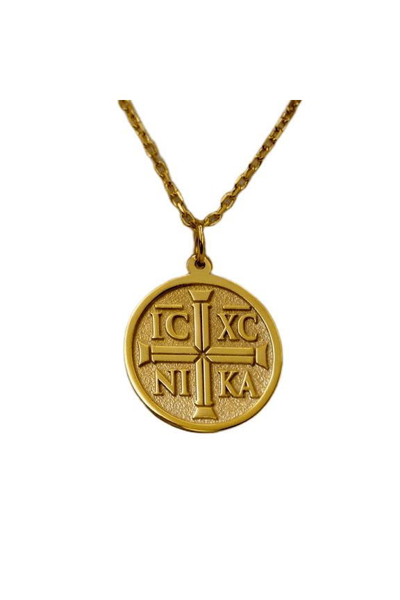 925 sterling silver necklace 22mm|18 inch chain|ic xc nika cross necklace greek orthodox pendant|religious charm|handmade christian jewelry|gold plating handmade jewelry |SRPG_01616
