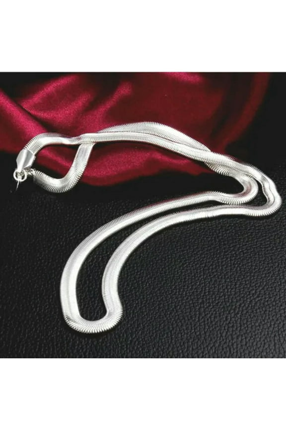 925 sterling silver necklace 6MM flat snake chain fashion men's necklace jewelry
