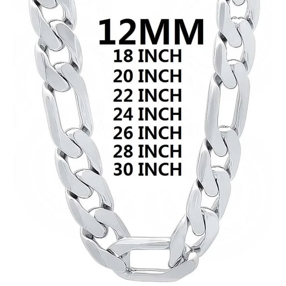 925 sterling silver necklace for men classic 12MM Cuban chain 18-30 inch Charm high quality Fashion jewelry wedding Gift