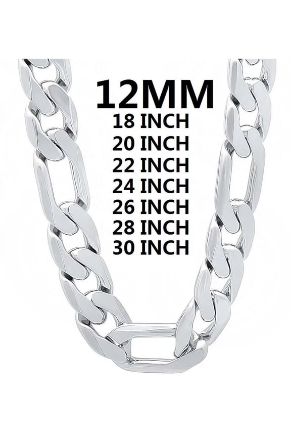 925 sterling silver necklace for men classic 12MM Cuban chain 18-30 inch Charm high quality Fashion jewelry wedding Gift