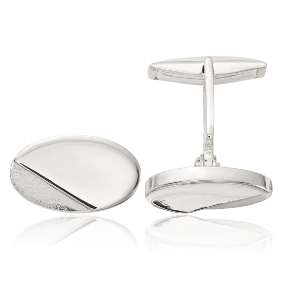925 sterling silver oval cuff links