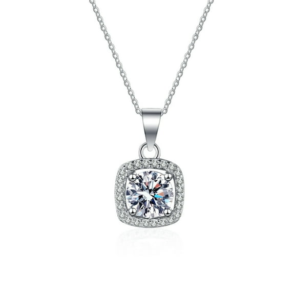 925 sterling silver, square micro-paved bezel necklace, and lab-cut diamond choker necklace for women: simple, stylish, and classic, with a dazzling brilliance.