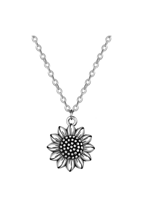 925 sterling silver sunflower oxidation necklace as a jewelry gift for Women