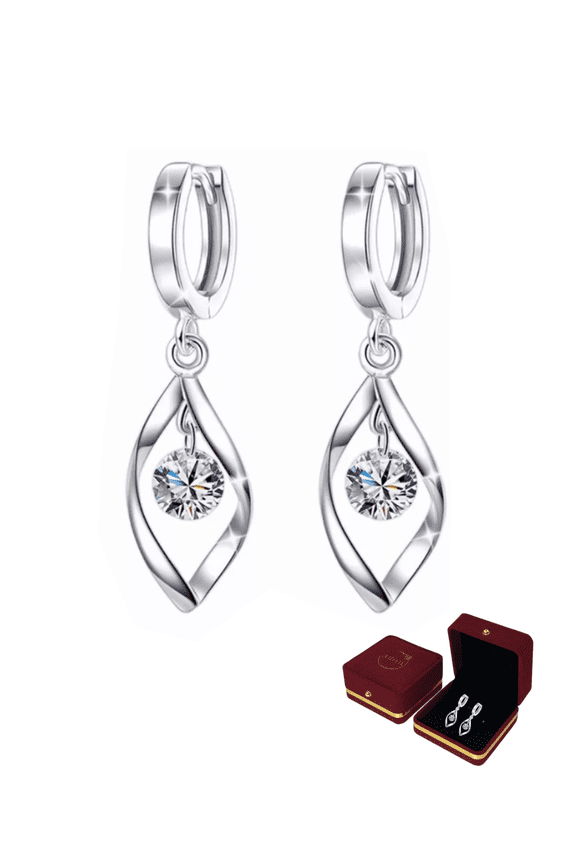 925 sterling silver twisted leaf women's earrings women's earrings light luxury high-end earrings