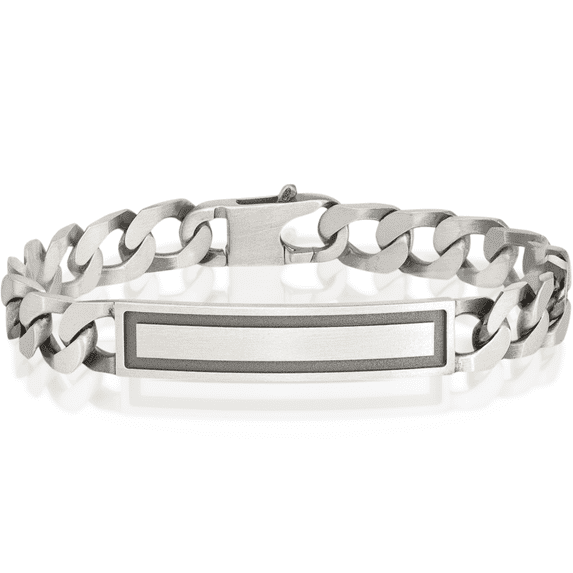 925 sterling silver vintage curb link name bar identification id bracelet