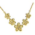 thumbnail image 1 of 925 sterling silver yellow gold plated Hawaiian plumeria flower rope chain necklace 17", 1 of 4