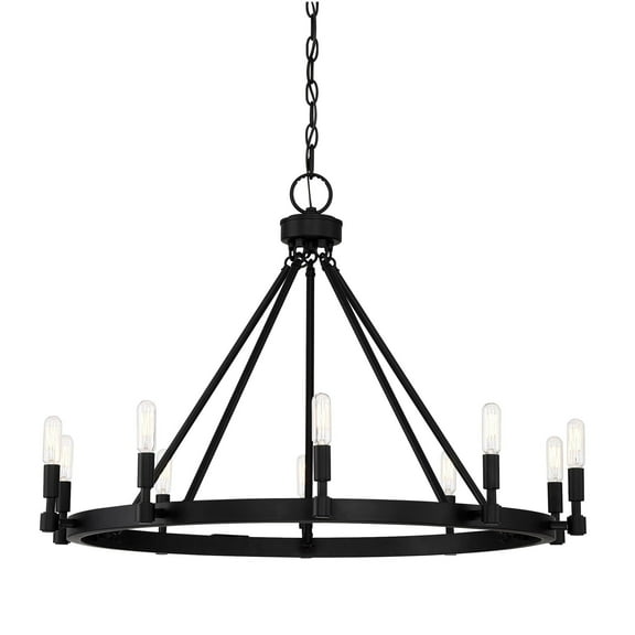 92589-BK-Designers Fountain-Fiora - 10 Light Chandelier     -Traditional Installation
