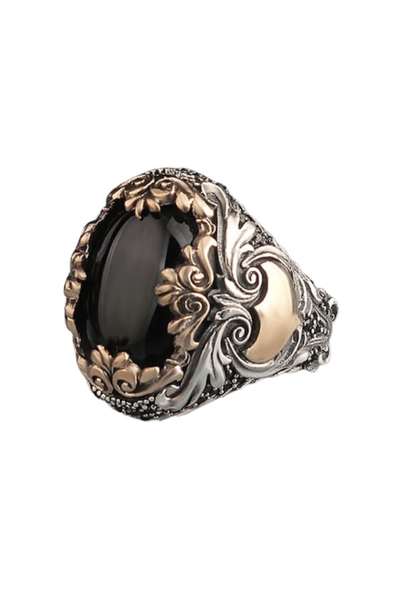 925k Silver Mens Ring-Handmade Mens Ring-Onyx Stone Ring-Signet Ring (13)
