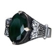 thumbnail image 1 of 925k Silver Ring-Handmade Unisex Ring-Wicker Model-Green Zircon Stone-Jewelry Gift For Him and Her, 1 of 5