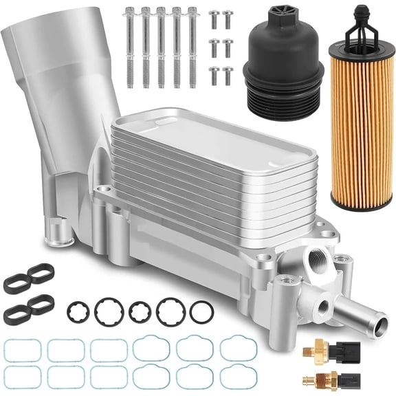 926-959 Aluminum Engine Oil Filter Housing with Oil Cooler Sensors and Gaskets for 2011-2016 Jeep Dodge Chrysler Ram 3.6L