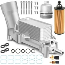 926-959 Full Aluminum Engine Oil Filter Housing with Oil Cooler Sensors and Gaskets Kit Compatible with 2011-2016 Jeep Dodge Chrysler Ram 3.6L