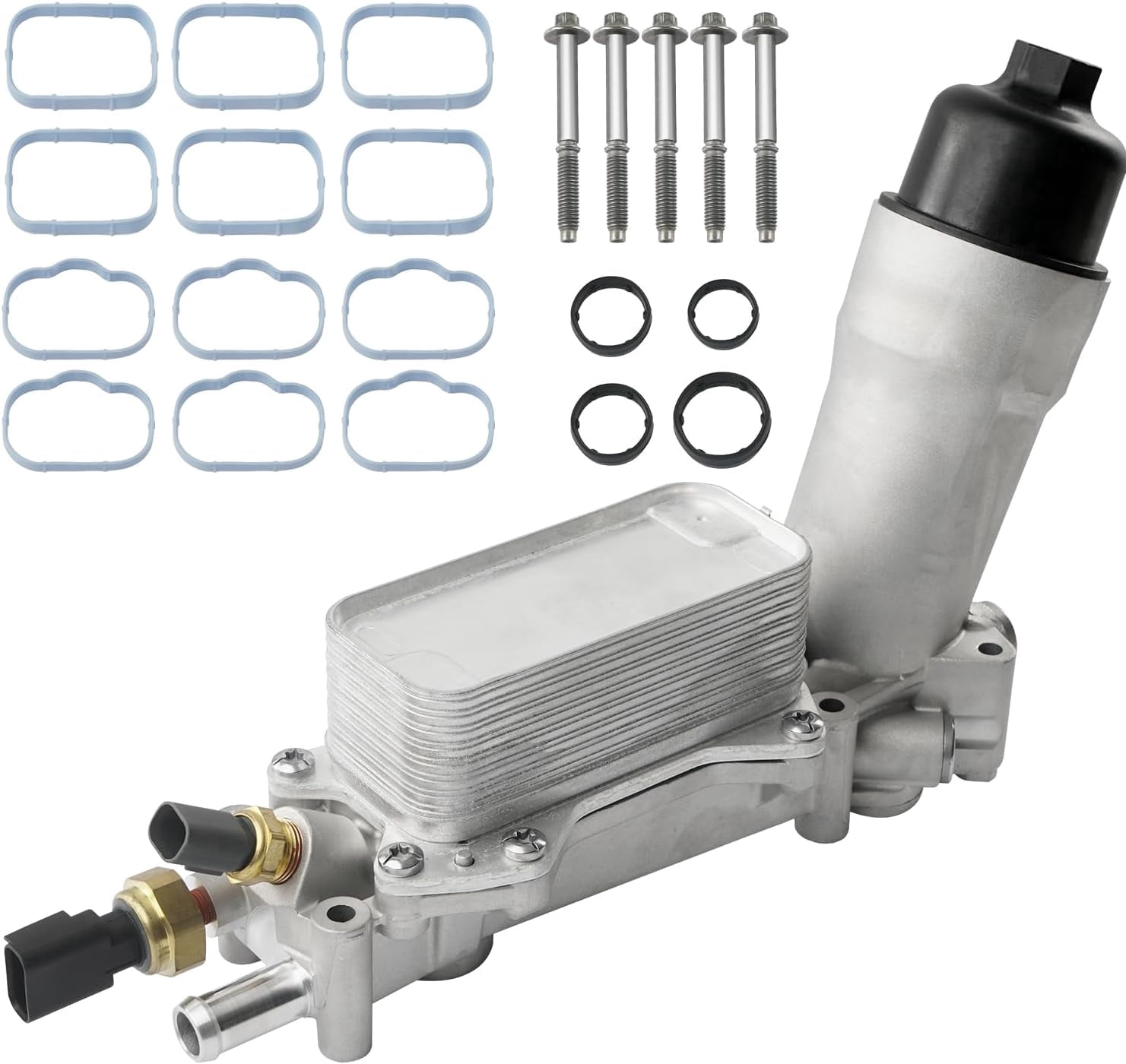 926-959 Upgrade Aluminum Engine Oil Cooler Oil Filter Housing for 2011-2016 Jeep Wrangler Grand Cherokee Dodge Challenger Charger Journey Caravan Durango Chrysler 200 300 Town Country Ram 3.6L 926-87