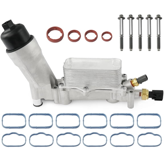 926-959 Upgrade Aluminum Engine Oil Filter Housing Cooler Kit for 2017-2018 Dodge Challenger Charger Journey Caravan Durango Jeep Wrangler Grand Cherokee Chrysler 200 300 Ram ProMaster 3.6 926-876