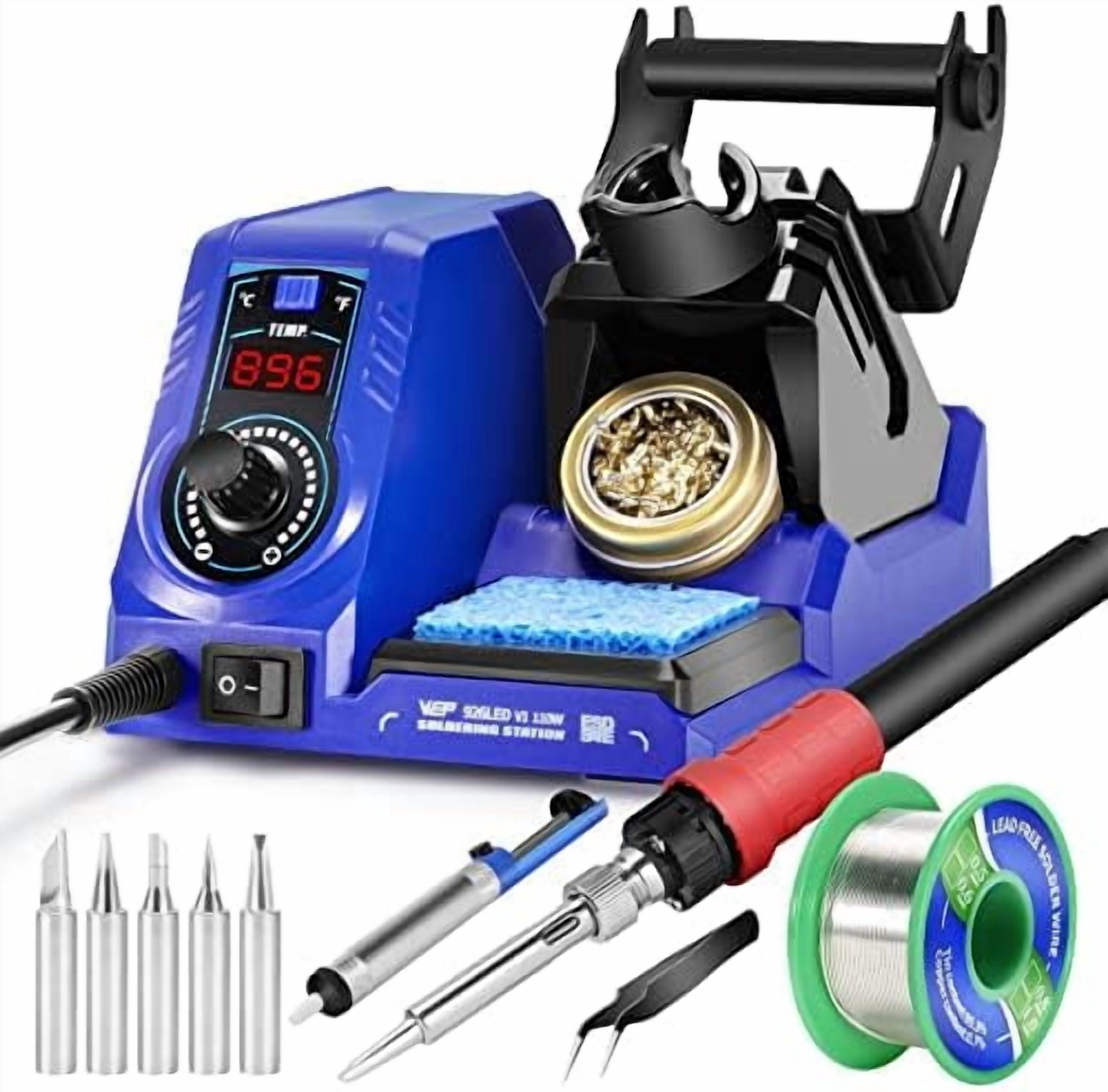 110 Sodder 926LED V1 110W Soldering Iron Station Kit with Solder Wire, 5 Soldering ...