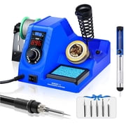926LED V3 Soldering Iron Station Kit with Lead-free Solder Wire, 5 Soldering Tips, Tip Cleaner, Desoldering Pump with Temperature Control, Sleep Mode, C-F Conversion Function