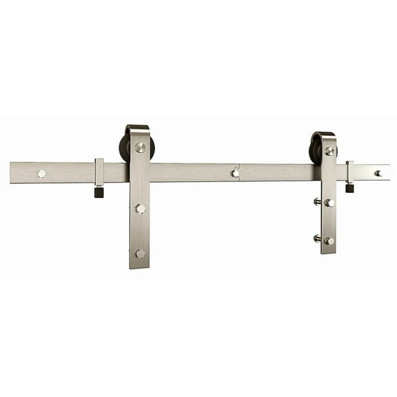 928 72" 2 piece Classic Interior Barn Door Kit - Satin Nickel