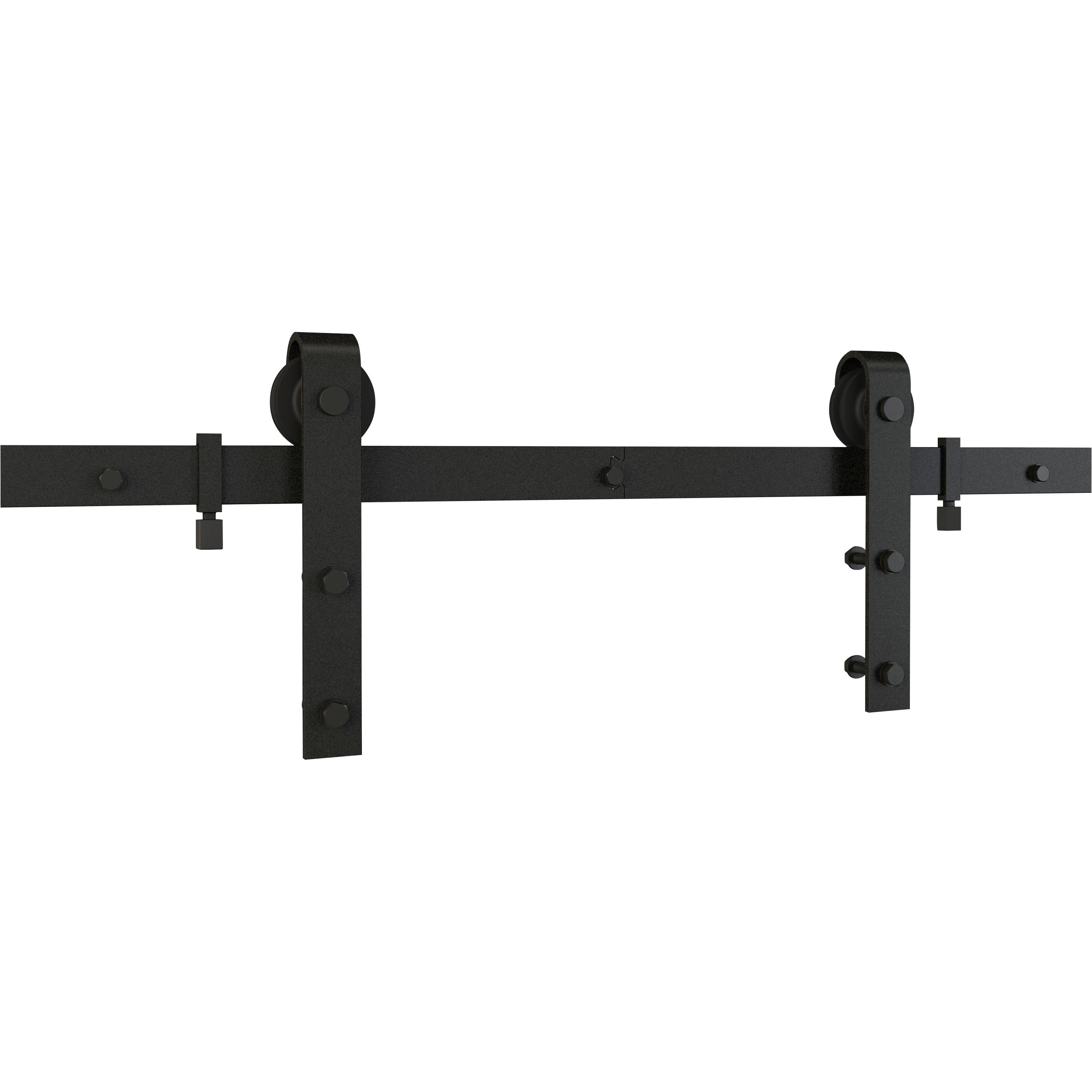 96" Matte Black Steel Barn Door Hanger Kit