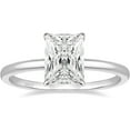 thumbnail image 1 of 928 Sterling Silver 14K White Gold Finish Engagement Rings Radiant Cut Solitaire Wedding Promise Rings for Women, 1 of 1