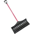 thumbnail image 1 of Poly Snow Pusher - Heavy Duty Snow Shovel with Fiberglass Handle and D-Shaped Grip, Wide Plow for Removal, Winter Scoop for Driveway, Walkway & Deck - 27" Poly Scoop, 100% Made in The USA, 1 of 7