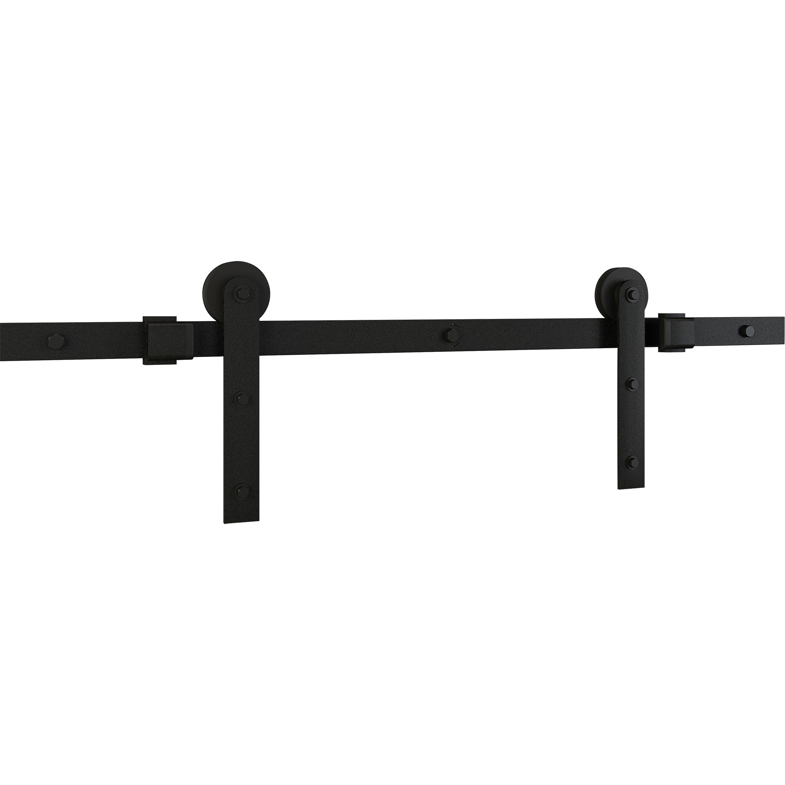 Matte Black 72-Inch Barn Door Hanger Kit with Screws