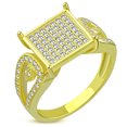 thumbnail image 1 of 929 Sterling Silver Yellow Gold-Tone White Clear CZ Engagement Cocktail  Ring Band, 1 of 3