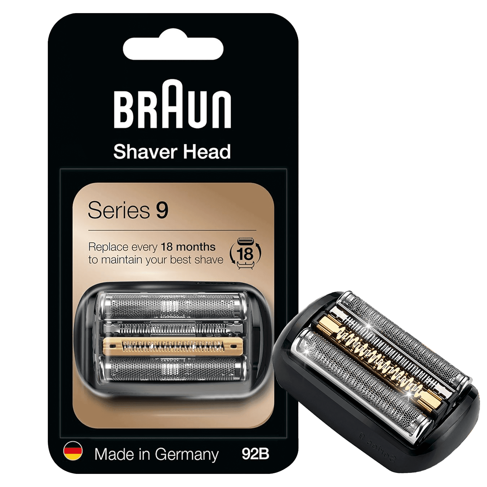 92B Series 9 Shaver Replacement Head for Braun Series 9 Electric Shaver Foil & Cutter 9030s 9040s 9050cc 9240s 9242s 9280cc Black