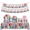 thumbnail image 1 of 92PCS Ariel Cartoon Design Disposable Tableware Kit for Anime Themed Birthday Parties - 10-Piece Paper Plates and Cups Set, 1 of 4
