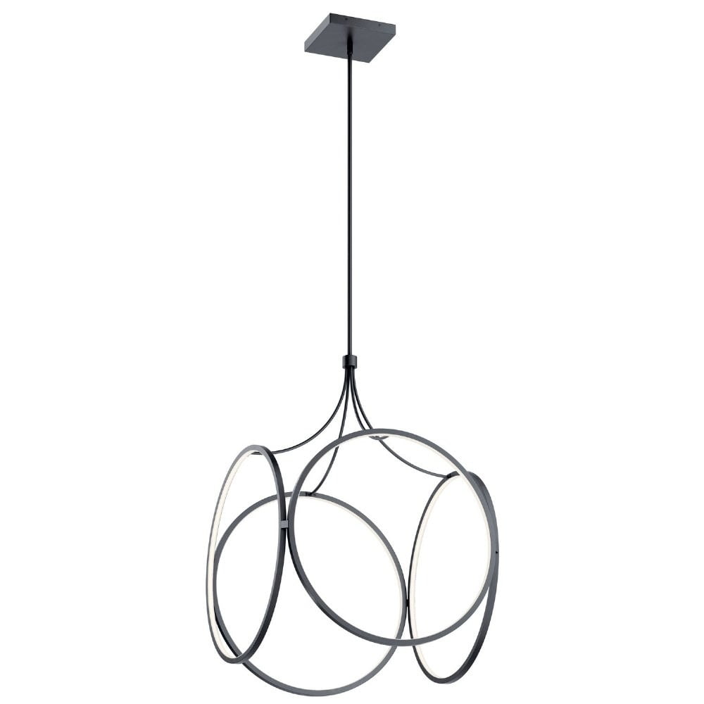 Matte Black and White LED Pendant Light with Plastic Diffuser