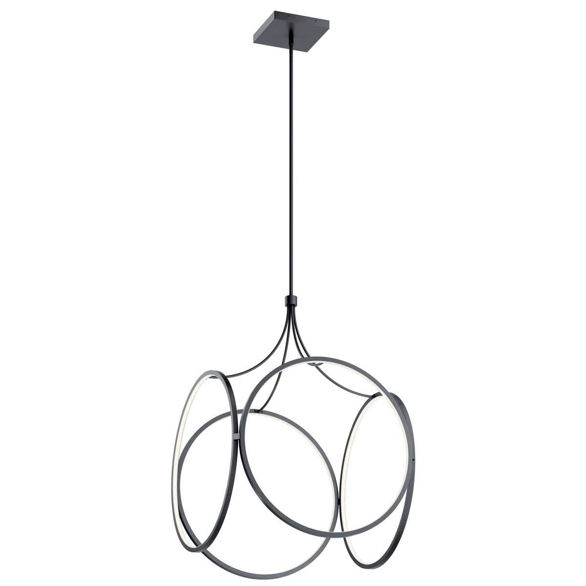 Matte Black and White LED Pendant Light with Plastic Diffuser
