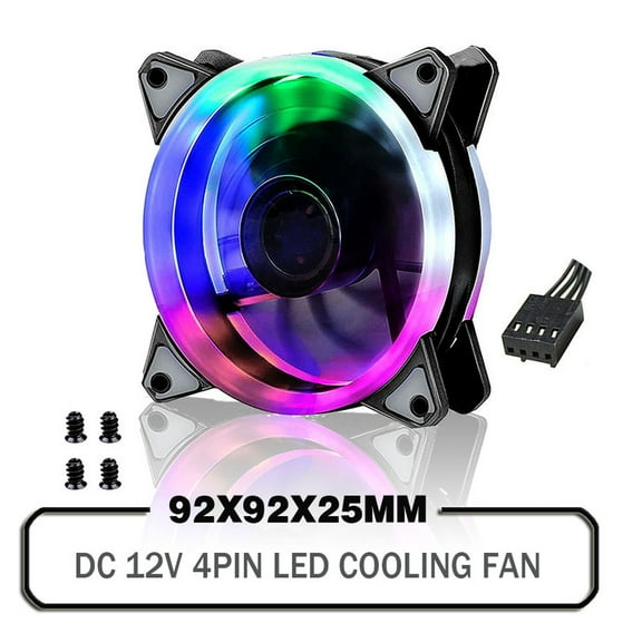 92mm LED Fan 92x92x25mm DC 12V Led Fan CPU GPU Computer Case Cooling Cooler Fan 4PIN Temperature Control