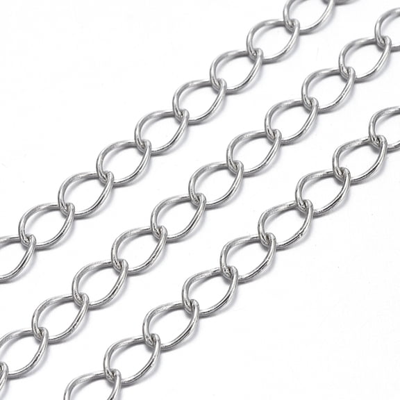92ms Brass Twisted Chains Curb Chains Soldered with Spool Oval Lead Free & Nickel Free & Cadmium Free 5x4x0.5mm about 301.83 Feet(92m)/roll