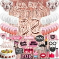 thumbnail image 1 of 92nd Birthday Decoration Rose Gold, 92 Party Supplies Decoration, 92nd Sash, 92 Cake Topper, 92nd Photo Props, confetti Balloons, Curtain, 1 of 4