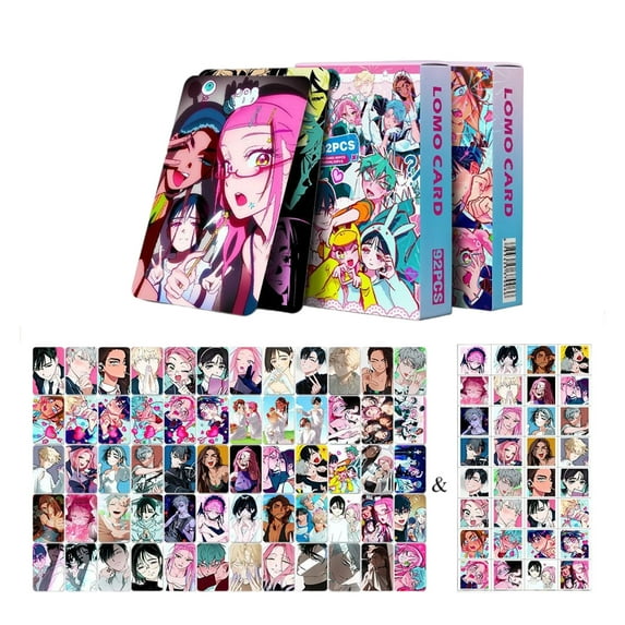 92pcs E-card Anime Photo Cards, Alien Stage Stickers for Christmas Gifts