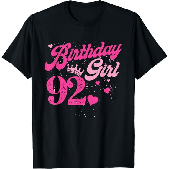 92th Birthday Girl Crown 92 Years Old Bday T-Shirt