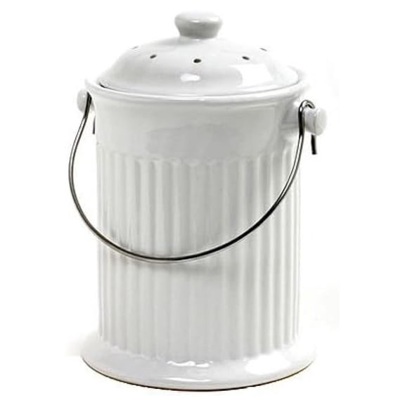 93 1 Gallon White Compost Keeper Crock