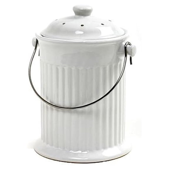 93 1 Gallon White Compost Keeper Crock