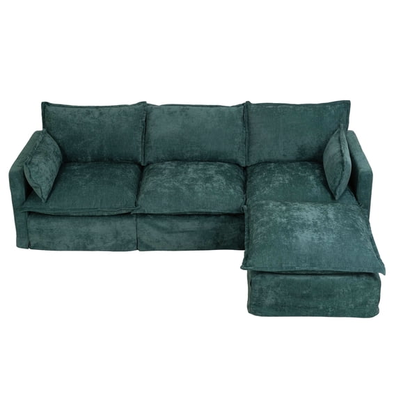 93.31" Modular Sectional Sofa Couch for Living Room, Modern L-shaped sofa with Movable Ottoman, 4-seater sofa Set for Apartment, Office.