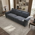 thumbnail image 1 of 93.7" Chesterfield King Pull-Out Sofa Bed, 3-in-1 Faux Leather Convertible Sleeper Couch with Nailhead Trim, Rolled Arms, for Living Room, Bedroom, Apartment, Office, Grey, 1 of 9