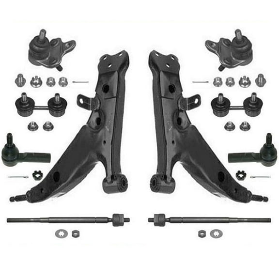 93-95 Fits Toyota Corolla With Power Steering Control Arm Tie Rod 8Pc Kit