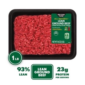 All Natural* 93% Lean/7% Fat Lean Ground Beef, 1 lb Tray