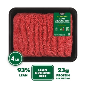 Ground Beef 93% Lean/7% Fat, All Natural*, 4 lb Tray