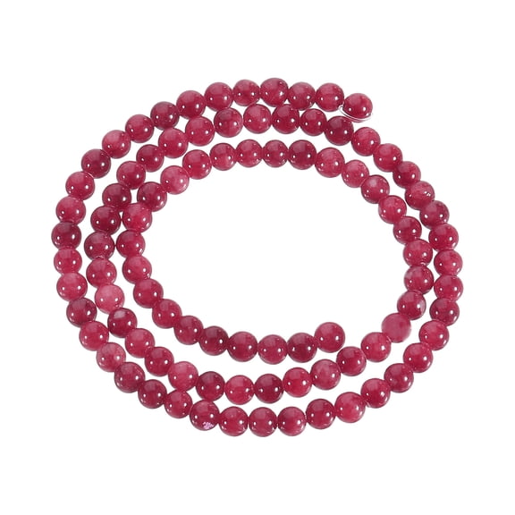 93 Pcs 4mm Natural Stone Beads Round Gemstone Beads for DIY Bracelet Necklace Jewelry Making Peach Red