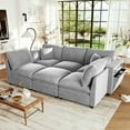 thumbnail image 1 of 93'' Sectional Sleeper Sofa, U Shaped 5 Seat Modular Sectional Sofa with a Movable Ottoman, Sectional Couches with Storage Armrests and USB Ports, for Living Room, Grey, 1 of 9
