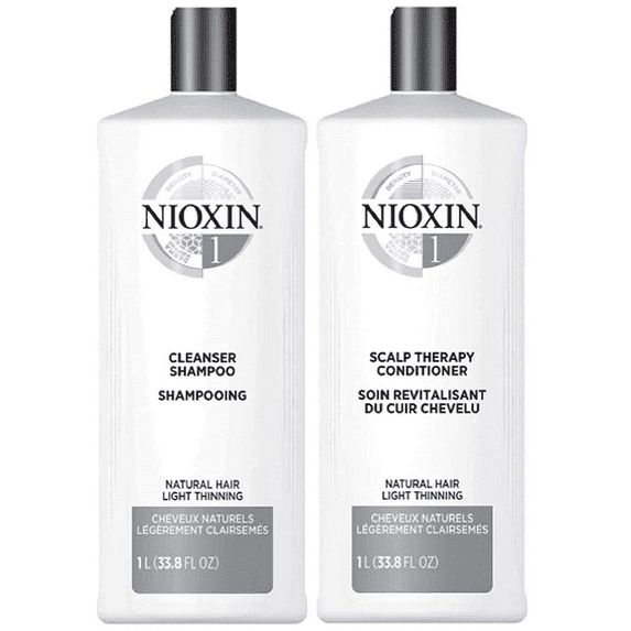 ($93 Value) Nioxin System 1 Cleanser Shampoo & Scalp Therapy Conditioner Duo, 33.8 oz each