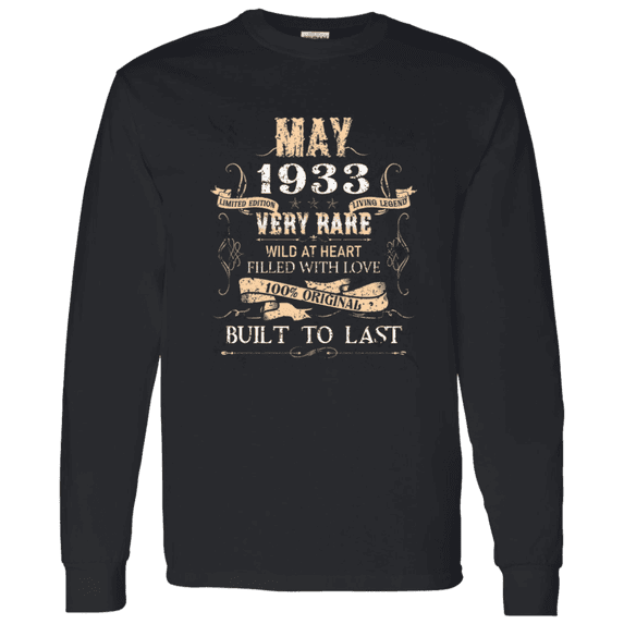 93 Years Old 93Rd Birthday Legend Vintage May 1933 Bday Long Sleeve Shirt