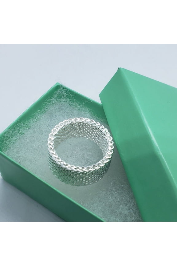 930 Sterling Silver Heavy Mesh Ring