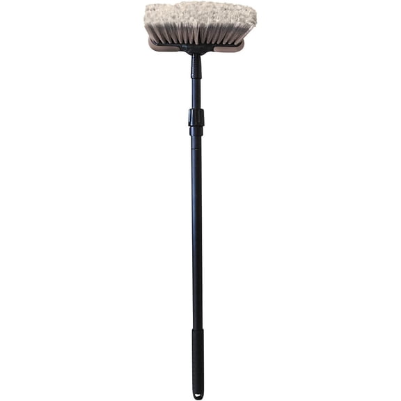 93063 Deluxe Car Wash 8" Dip Brush with Bumper and 27-48" Extension Handle , Black